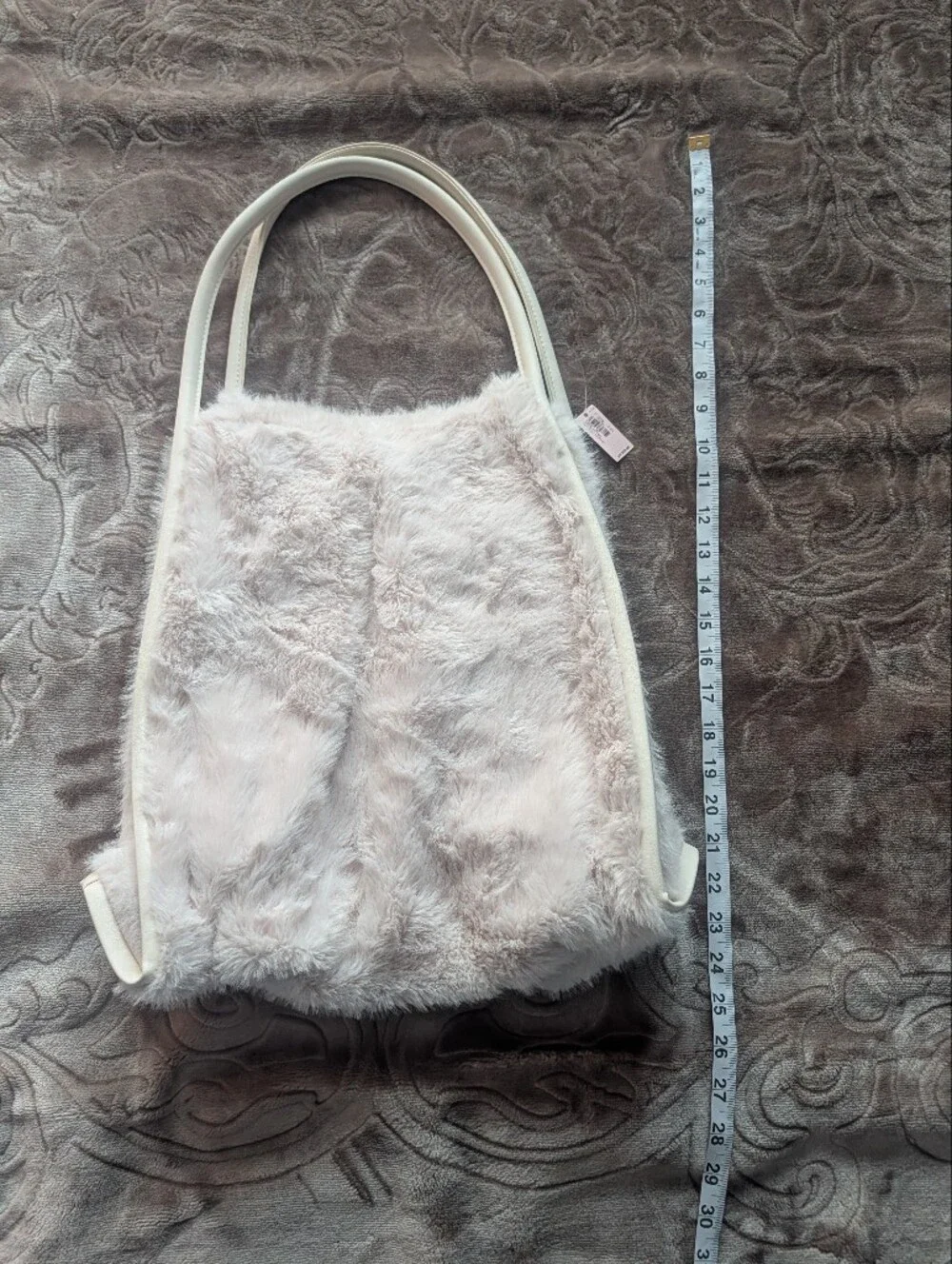 Brand New- Faux Fur Tote Bag - Cream